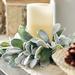 The Holiday Aisle® Iced Lamb Ear Candle Silk Wreath Silk in Green | 17 H x 17 W x 5 D in | Wayfair 448D1EDDC4CA41468F67D3FC9DFB897F