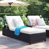 Latitude Run® Larrissa Reclining Sun Chaise Lounge Set w/ Cushion & Table Wicker/Rattan | 19.5 H x 36 W x 87 D in | Outdoor Furniture | Wayfair