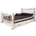 Millwood Pines Montana Collection Lodge Pole Pine Storage Bed Wood in Gray | 47 H x 46 W x 87 D in | Wayfair 76682EB353DC4E54BEADB756EACECBE6