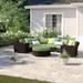 Latitude Run® Larrissa 6 Piece Sectional Seating Group w/ Cushions Synthetic Wicker/All - Weather Wicker/Wicker/Rattan | Outdoor Furniture | Wayfair