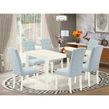 Ophelia & Co. Gilligan 6 - Person Counter Height Solid Wood Dining Set Wood/Upholstered in White | Wayfair 5F6B03A298114CF8BB359BA561352270