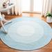 Blue 72 x 0.24 in Indoor Area Rug - Highland Dunes Round Wallin Hand-Woven Flatweave Aqua Area Rug Polyester | 72 W x 0.24 D in | Wayfair