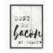 Ebern Designs 'Bacon My Heart Funny Word Kitchen Dining Room Wood Textured Design' Graphic Art on Canvas in Gray/White | 1.5 D in | Wayfair