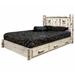Millwood Pines Montana Collection Lodge Pole Pine Platform Storage Bed Wood in White | 47 H x 66 W in | Wayfair 0832B150EC5C420A8E9977C15AED1169