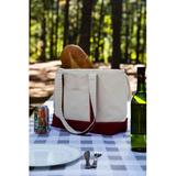 Ebern Designs Lunch Insulated Picnic Cooler, Service for 2 Cotton Canvas in Red/White/Brown | 12 H x 19 W x 6 D in | Wayfair