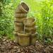 Ivy Bronx Petrey Resin Outdoor Stacked Pots Floor Fountain | 30.32 H x 14.96 W x 17.72 D in | Wayfair VFD8111