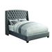 Etta Avenue™ Ankara Tufted Standard Bed Upholstered/Velvet, Wood in Gray | 63 H x 83 W in | Wayfair 28763CF8E06843B09289310B23A84528