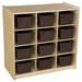 Wood Designs 12 Compartment Cubby w/ Casters Wood in Brown | 30 H x 30 W x 15 D in | Wayfair 16122