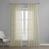 Highland Dunes Ortego Faux Linen Sheer Curtains for Bedroom, Living Room Curtains for Large Window Single Panel Drape Polyester | 96 H in | Wayfair