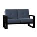 Woodard Vale 58.5" Wide Loveseat Metal in Gray/Black | 36.25 H x 58.5 W x 34.5 D in | Outdoor Furniture | Wayfair 7D0419-92-53N