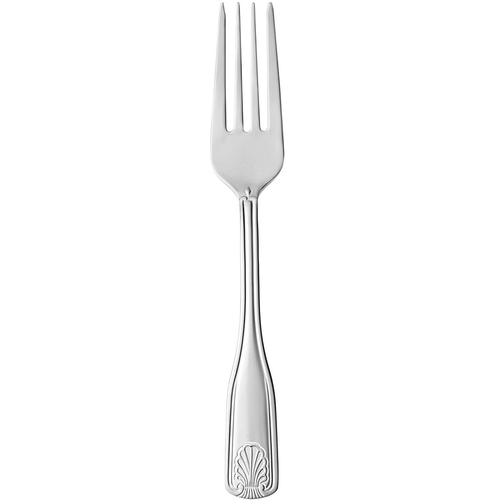 "World Tableware Coquille 7"" 18/0 Stainless Steel Heavy Weight Salad Fork - 36/Case"