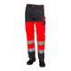 J.A.K. 1110687B076 Serie 11106 70% Polyester/30% Baumwolle Bundhose, EN 20471, Klasse 2, Rot/Grau, 44 L (30/35) Größe