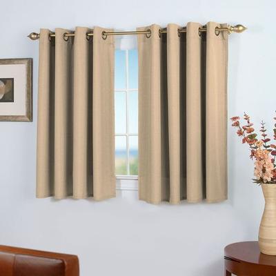 Glasgow Short Grommet Curtain Panel, 56 x 54, Gold