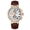 Men's Watches,Business Multifunction Chronograph Quartz Watch, Rose Gold White Face