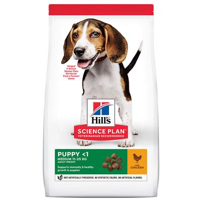 18kg Hill's Science Plan Puppy <1 Medium mit Huhn Hundefutter