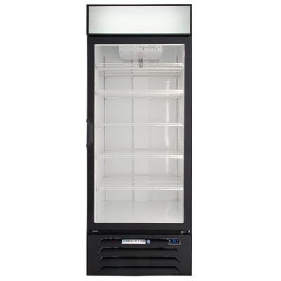 Beverage-Air MMR27HC-1-BS-18-IQ MarketMax 30" Black Glass Door Merchandiser with Stainless Steel Interior, Left-Hinged Door, and Electronic Smart Door Lock