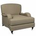 Armchair - Annie Selke Home Litchfield 34" Wide Polyester Armchair Linen/Fabric in White/Brown | 31 H x 34 W x 39 D in | Wayfair ASH1507-CH
