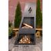 Wrought Studio™ Falmer Flame King 66" Tall Outdoor Fireplace Steel in Black/Brown/Gray | 69 H x 33 W x 15 D in | Wayfair