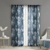 Rosalind Wheeler Marcus Floral Sheer Rod Pocket Single Curtain Panel Polyester in Green/Blue/Navy | 50" W x 95" L | Wayfair