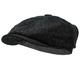 Borges & Scott Lomond Newsboy Cap - 100% Handwoven Wool - Harris Tweed - Water Resistant - Midnight - 60cm