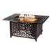 Ophelia & Co. Justina 24.5" H x 48" W Aluminum Propane Outdoor Fire Pit Table w/ Lid Aluminum in Brown | 24.5 H x 48 W x 36 D in | Wayfair