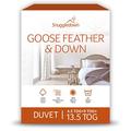 Snuggledown Goose Feather & Down 13.5 Tog Single Duvet - 4.5 Tog Cool Summer Plus 9 Tog All Seasons 3 in 1 Combination Quilt - Soft Cotton Cover, Hypoallergenic, Easy care, Size (135cm x 200cm)