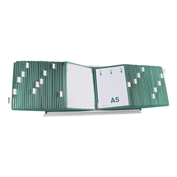 Tarifold Tischständer A5 mit 60 Sichttafeln grün, 78x20x25 cm Image