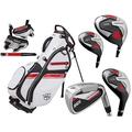 Wilson Prostaff Mens Right Hand SGI Complete 12 Piece Golf Club Graphite Set & Blue/Red/White Stand Bag New Harmanized M5 Putter FREE Umbrella & Society Tee Pack Worth £29.99