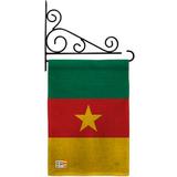 Breeze Decor Cameroon 2-Sided Burlap 19 x 13 in. Garden Flag in Green/Orange/Red | 18.5 H x 13 W x 0.1 D in | Wayfair