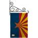 Breeze Decor Arizona State 2-Sided Burlap 18.5 x 13 in. Garden Flag in Blue/Brown/Red | 18.5 H x 13 W x 0.1 D in | Wayfair