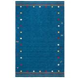 White 36 x 0.78 in Indoor Area Rug - AllModern Danette Southwestern Wool Blue Area Rug Wool | 36 W x 0.78 D in | Wayfair