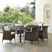 Bayou Breeze Conduit 7 Piece Outdoor Patio Wicker Rattan Dining Set Glass/Wicker/Rattan in Brown | Wayfair A7FDCF2032B1454D9FBF29E8E92E4D4A