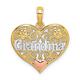 14ct Two tone Gold Wht Grandma In Filigree Love Heart Pendant Necklace With Pink Heart Accent Tri color Measures 23.5x19.3mm Wide Jewelry Gifts for Women
