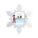 The Holiday Aisle® Personalized NTT Cartoon Snowflake Bath Time Dad 1 Boy, 1 Girl Christmas Holiday Shaped Ornament Plastic in Blue | Wayfair