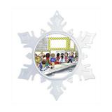 The Holiday Aisle® Personalized Friendly Folks Cartoon Snowflake Movie Marquee, Date Night | 5.5 H x 5.5 W x 0.25 D in | Wayfair