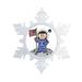 The Holiday Aisle® Personalized Friendly Folks Cartoon Snowflake Future Astronaut Christmas Holiday Shaped Ornament Plastic in Indigo | Wayfair