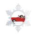 The Holiday Aisle® Personalized Friendly Folks Cartoon Snowflake Car Lover, Dog Lover, Car Collector Christmas Holiday Shaped Ornament Plastic | Wayfair