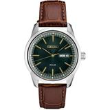 Solar Essentials Brown Leather Strap Watch 40mm - Brown - Seiko Watches