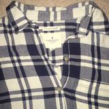 American Eagle Outfitters Tops | American Eagle Short-Sleeve Flannel | Color: Blue/White | Size: S