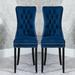 Canora Grey Trumble Tufted Velvet Dining Chair in Navy Upholstered/Velvet in Blue | 37.5 H x 19.5 W x 23.5 D in | Wayfair