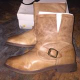 Nine West Shoes | 8.5 In Women Tan Leather Nine West Boots | Color: Cream/Tan | Size: 8.5