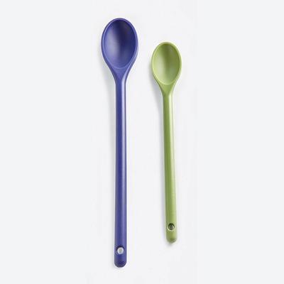 Plastic Cooking Spoons Set of 2 green L30cm, blue L38cm