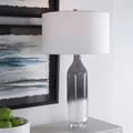 Uttermost Natasha Light Gray and White Art Glass Table Lamp