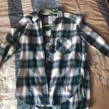 American Eagle Outfitters Tops | American Eagle Green Boyfriend Fit Flannel | Color: Green | Size: Xs