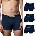 Snocks Boxers Men Multipack (6X) Mens Boxers Underwear Pack of 6 Blue, Size Medium (M) - Boxer Shorts Cotton Briefs Fitted Trunks