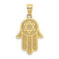 14ct Gold Jewish Hand Of God With Religious Judaica Star of David Measures 28.3mm long Jewelry Gifts for Women