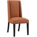 Baron White Vinyl Upholstery & Wood Frame Dining Chairs by Modway Fabric in Orange | 40 H x 19.5 W x 23.5 D in | Wayfair EEI-2748-ORA-SET