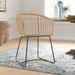 Bay Isle Home™ Jakob Windsor Back Arm Chair in Natural Wicker/Rattan in Black | 31.88 H x 21.65 W x 21.65 D in | Wayfair