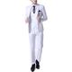 Men's Slim Fit White Peak Lapel Suits 3 Pieces Wedding Suits for Men Groom Tuexdos White 42 Chest / 36 Waist