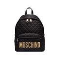 Quilted Medium Nylon Backpack - Black - Moschino Backpacks